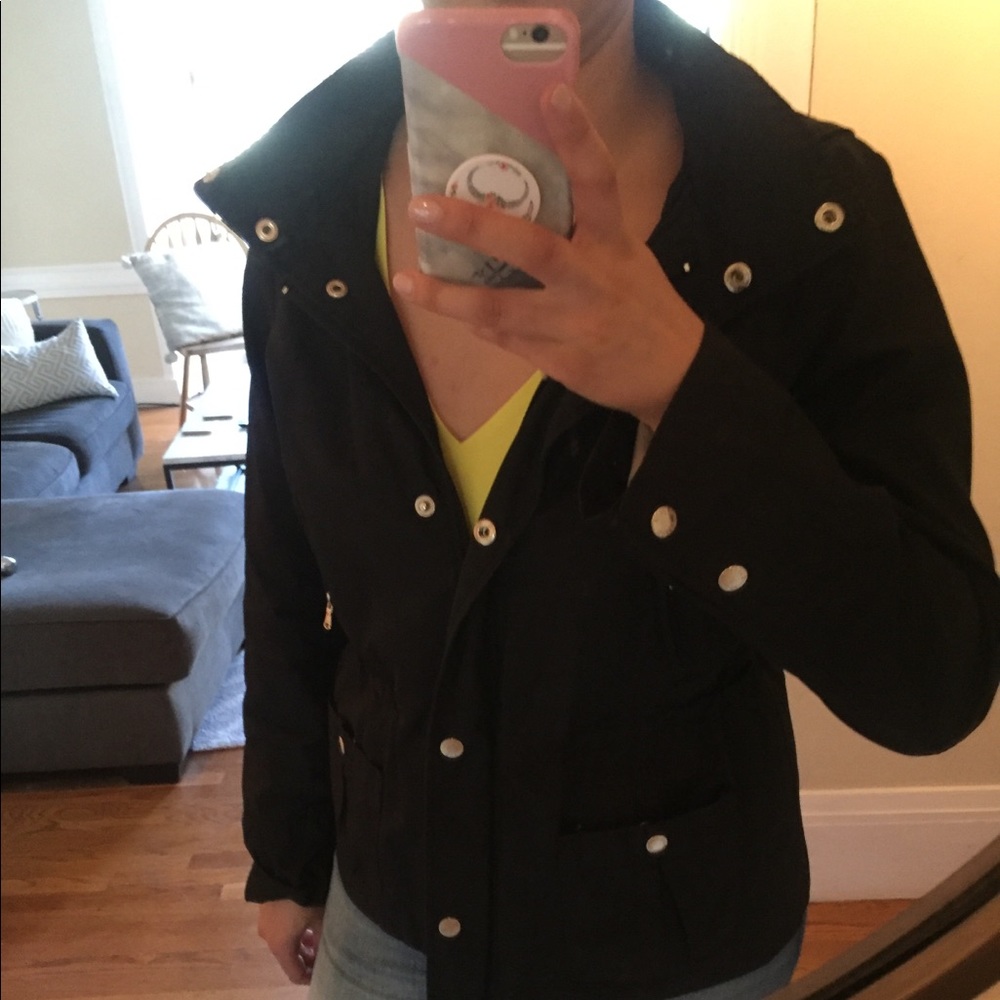 Guess Black Raincoat - stylish lining